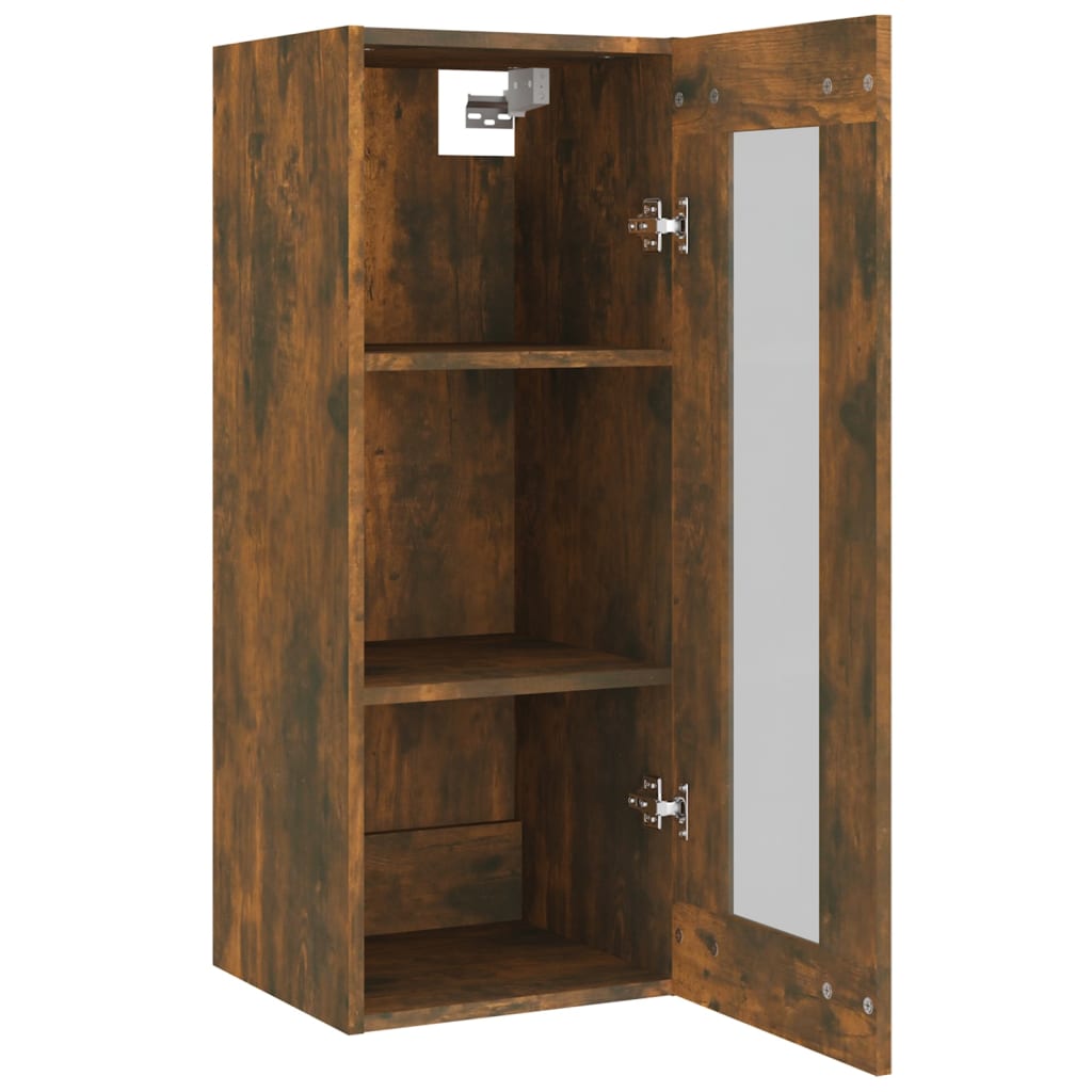 Hanging Wall Cabinet Smoked Oak 34.5x34x90 cm