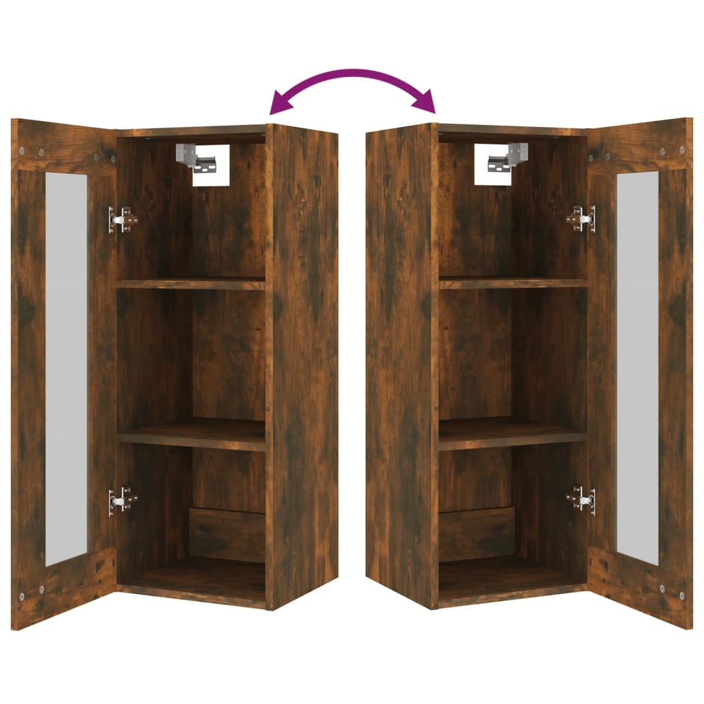 Hanging Wall Cabinet Smoked Oak 34.5x34x90 cm