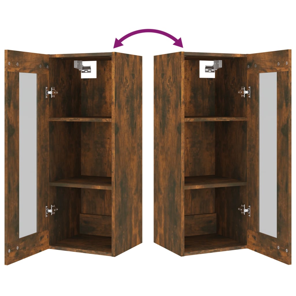 Hanging Wall Cabinet Smoked Oak 34.5x34x90 cm