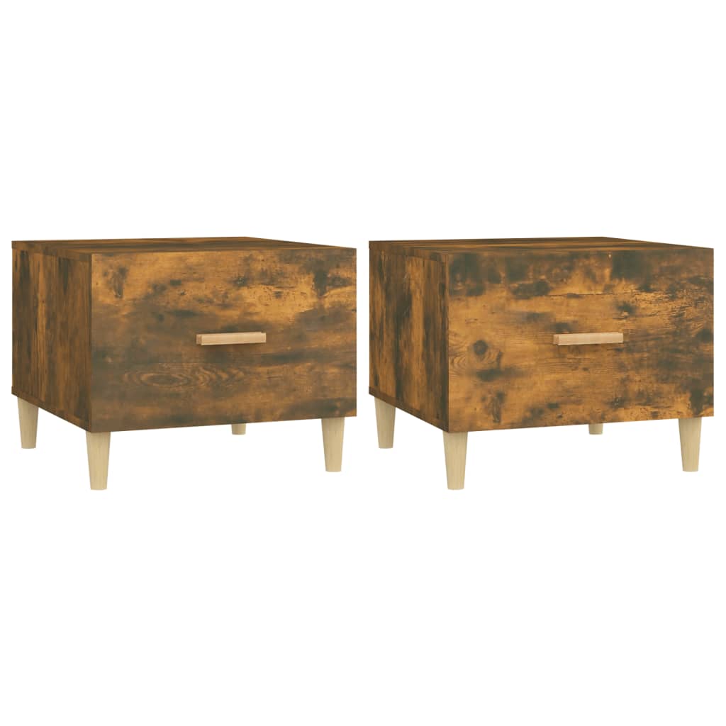 Coffee Tables 2 pcs Smoked Oak 50x50x40 cm Engineered Wood