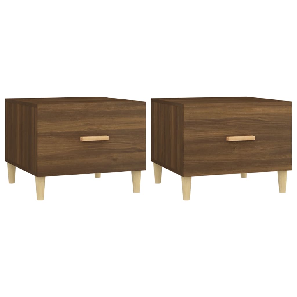 Coffee Tables 2 pcs Brown Oak 50x50x40 cm Engineered Wood