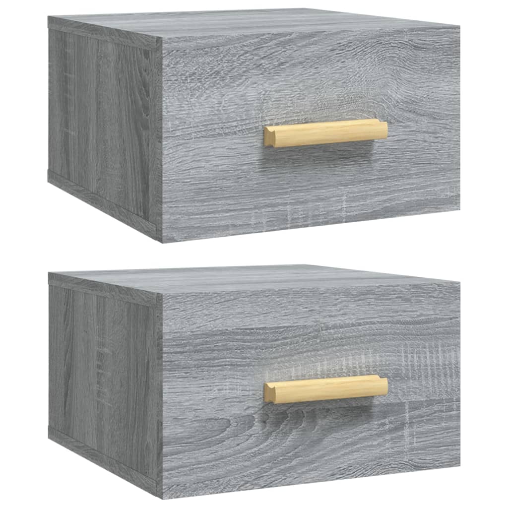 Wall-mounted Bedside Cabinets 2 pcs Grey Sonoma 35x35x20 cm