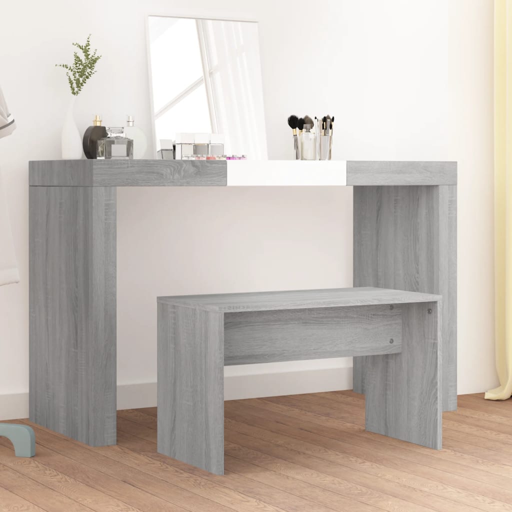 Dressing Stool Grey Sonoma 70x35x45 cm Engineered Wood