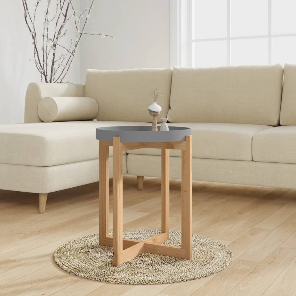 Coffee Table Grey 41x41x48.5cm Engineered Wood&Solid Wood Pine