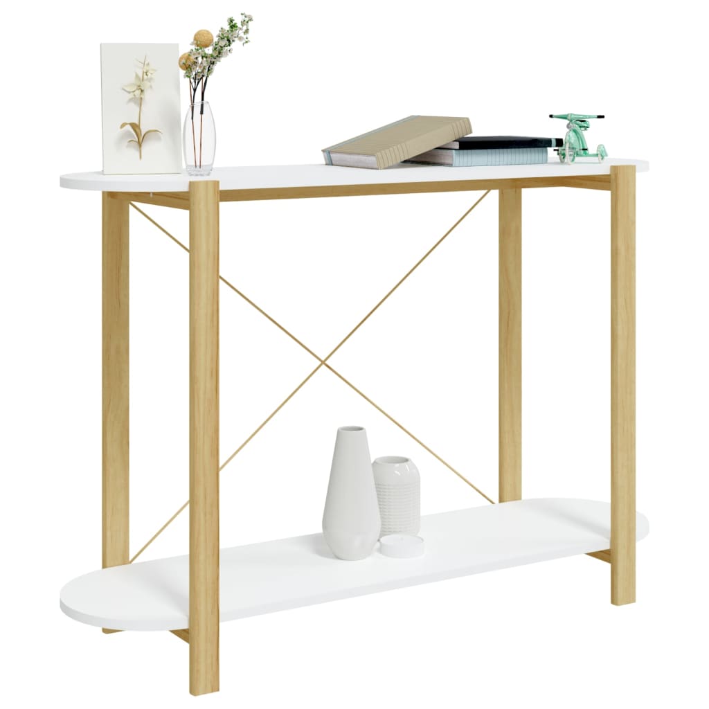 Console Table White 110x38x75 cm Engineered Wood