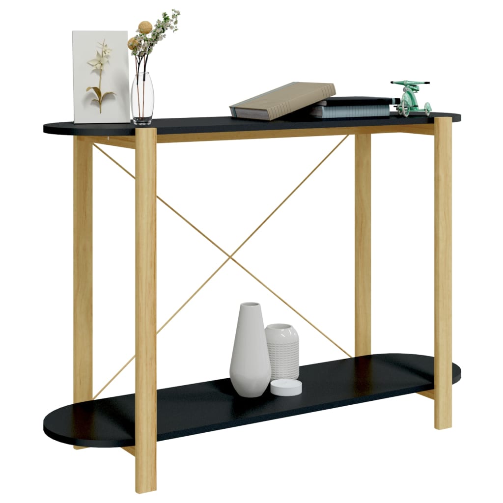 Console Table Black 110x38x75 cm Engineered Wood