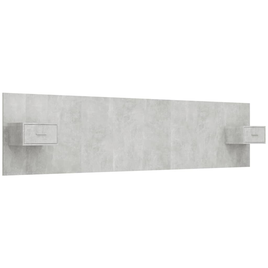 Bed Headboard with Cabinets Concrete Grey Engineered Wood