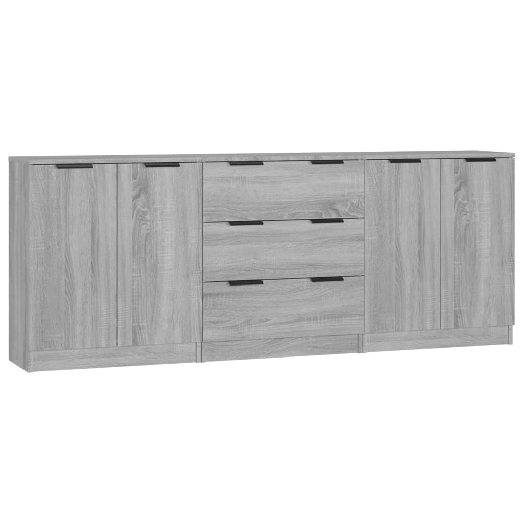 3 Piece Sideboards Grey Sonoma Engineered Wood