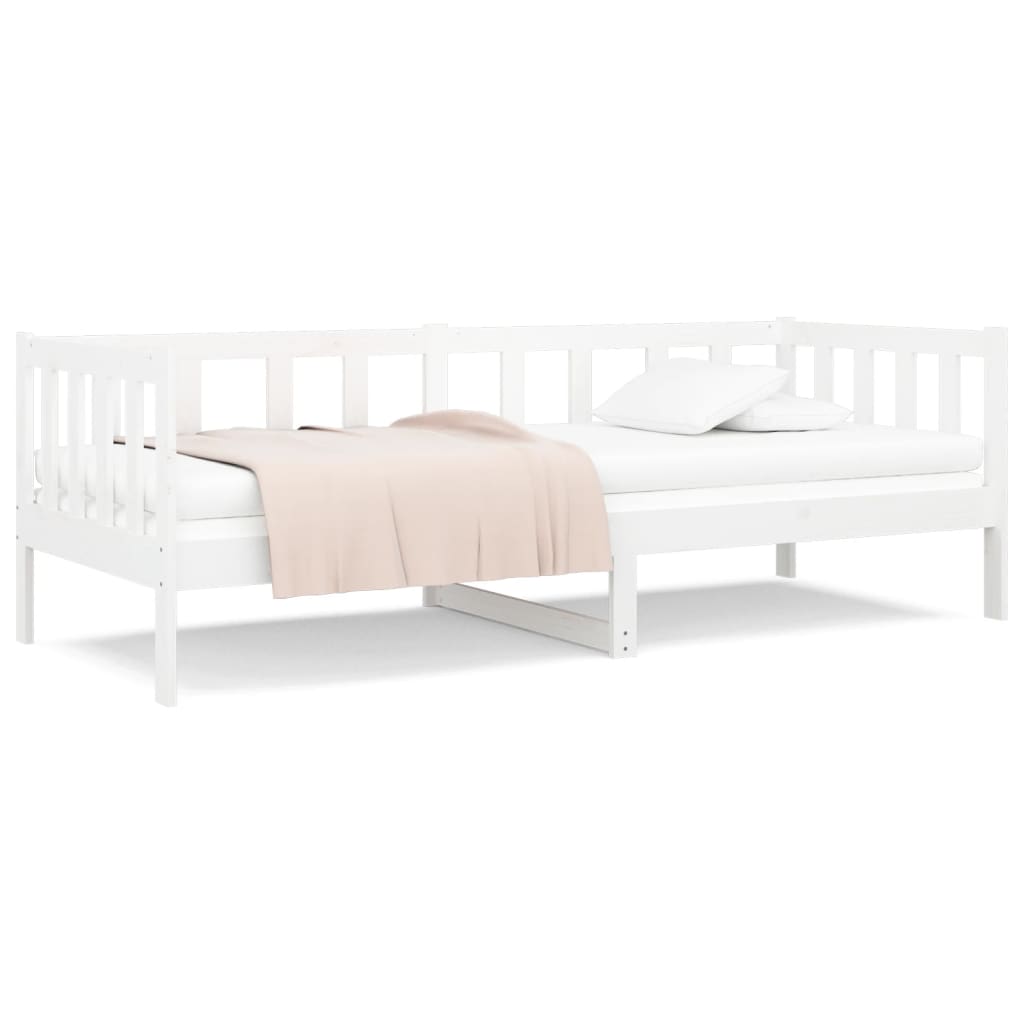 Day Bed White 92x187 cm Single Size Solid Wood Pine