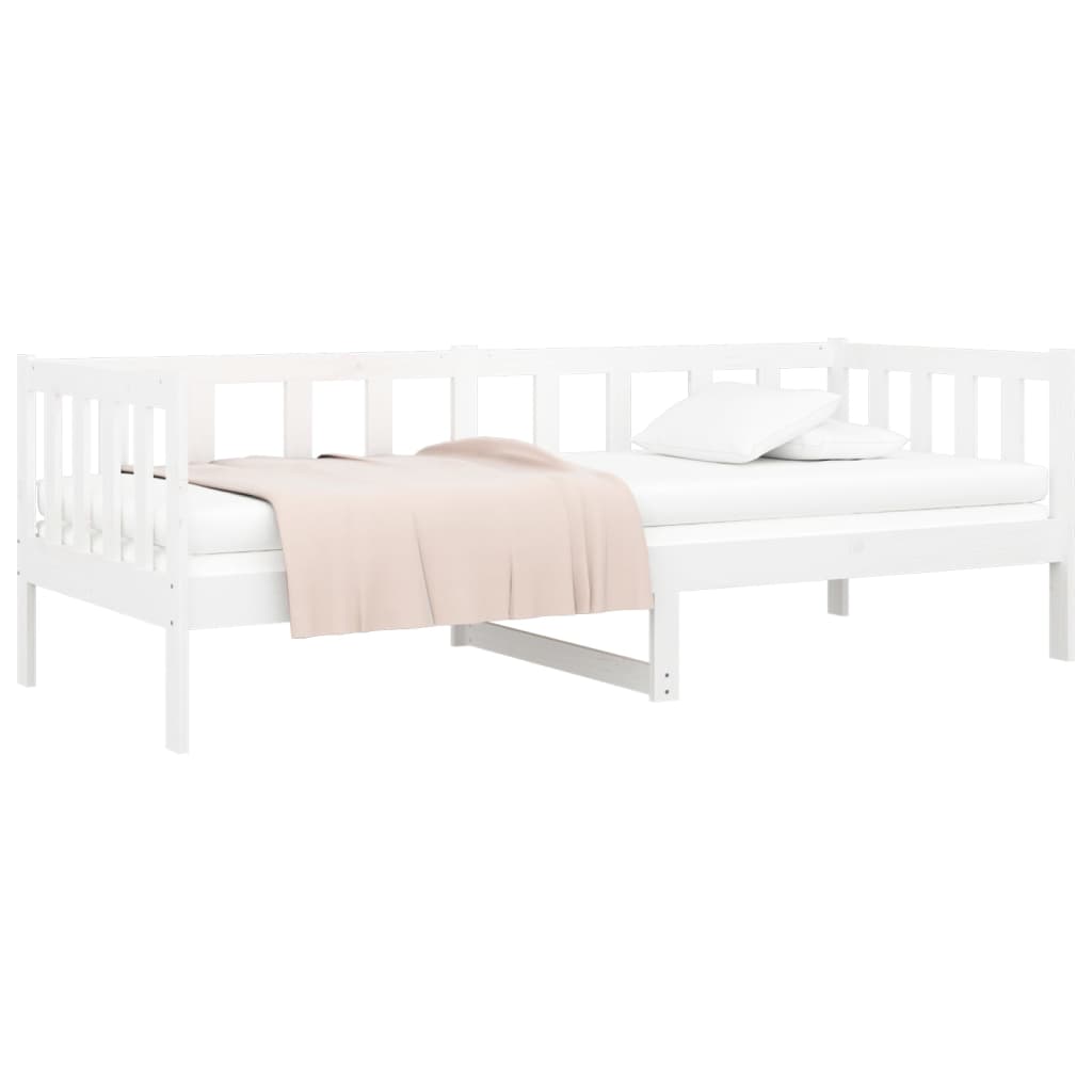 Day Bed White 92x187 cm Single Size Solid Wood Pine