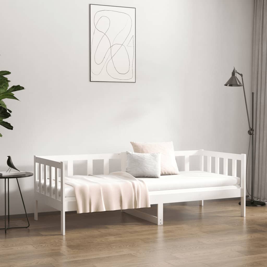 Day Bed White 92x187 cm Single Size Solid Wood Pine