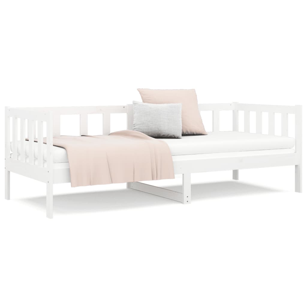 Day Bed White 92x187 cm Single Size Solid Wood Pine