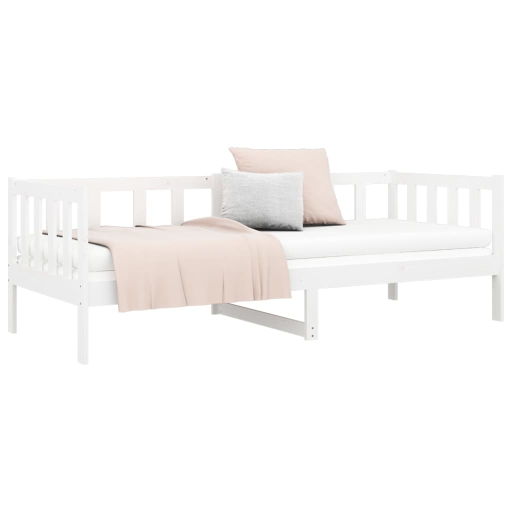 Day Bed White 92x187 cm Single Size Solid Wood Pine