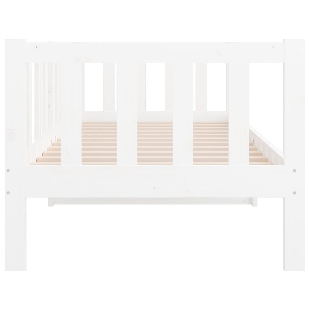 Day Bed White 92x187 cm Single Size Solid Wood Pine