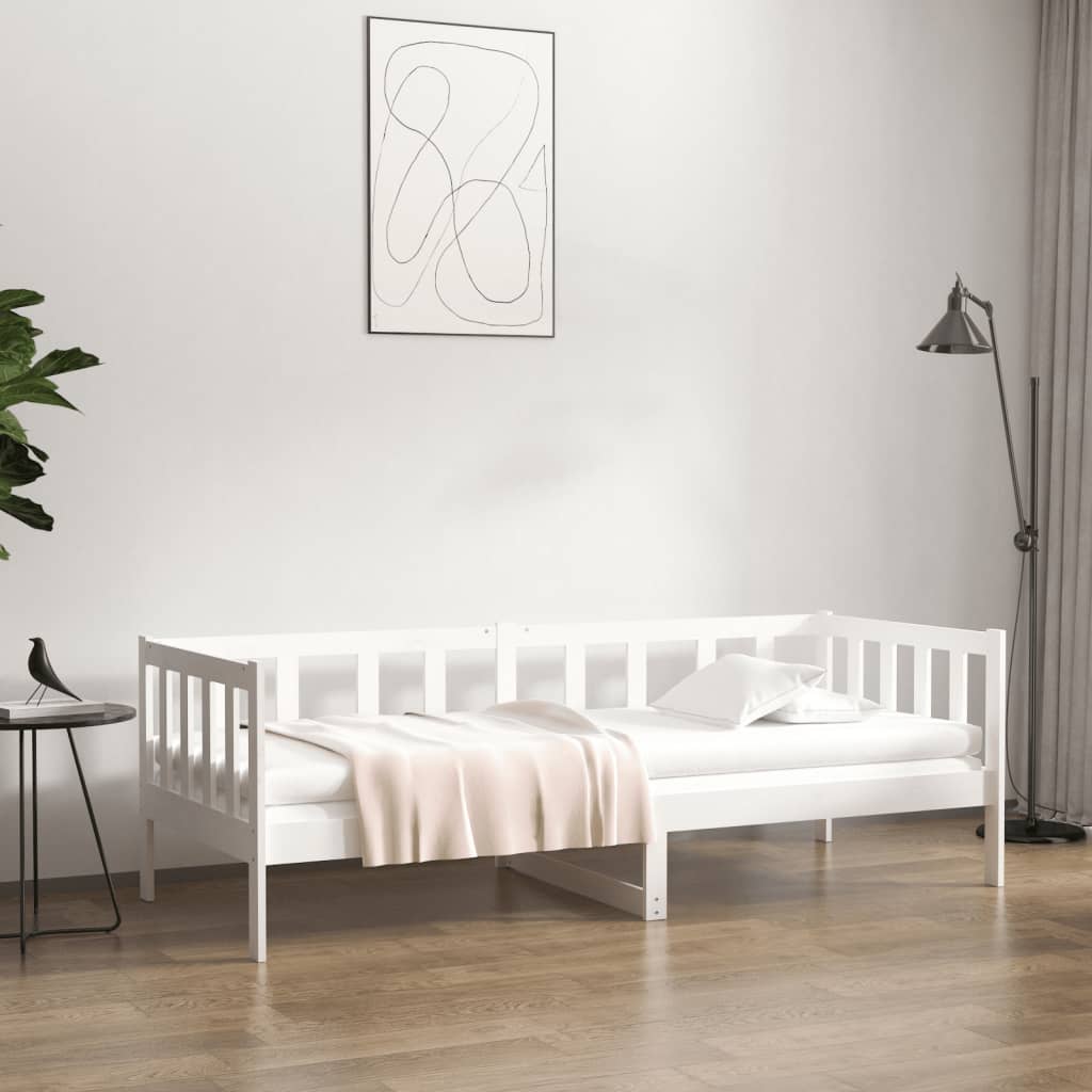 Day Bed White 92x187 cm Single Size Solid Wood Pine