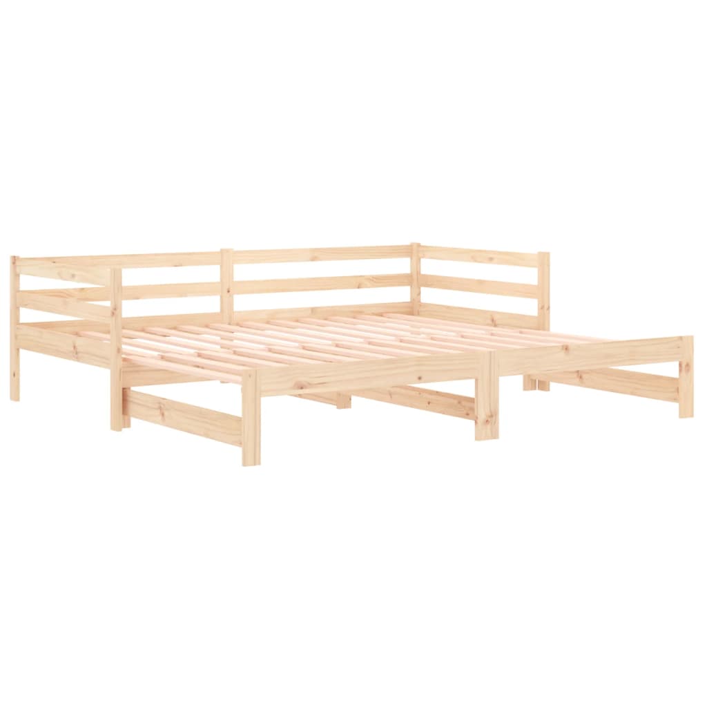 Pull-out Day Bed 2x(92x187) cm Single Size Solid Wood Pine