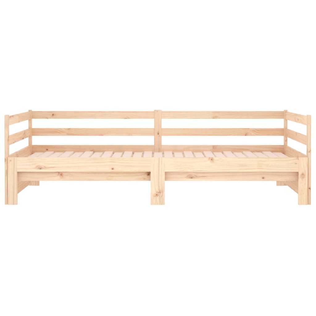 Pull-out Day Bed 2x(92x187) cm Single Size Solid Wood Pine