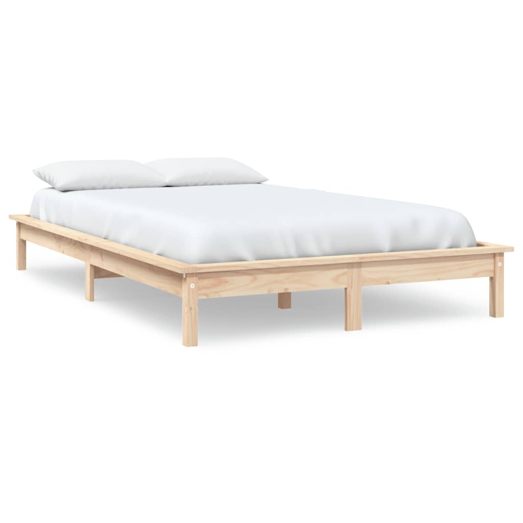 Bed Frame 153x203 cm Solid Wood Pine Queen Size