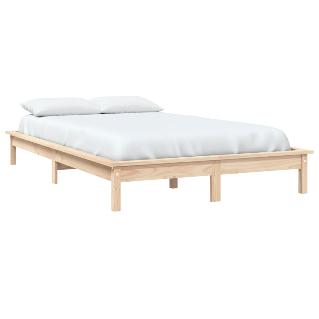 Bed Frame 153x203 cm Solid Wood Pine Queen Size