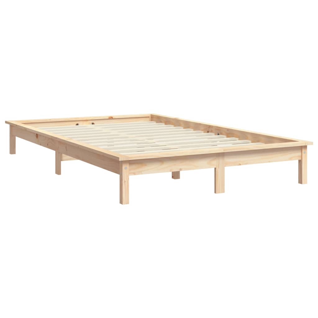 Bed Frame 153x203 cm Solid Wood Pine Queen Size