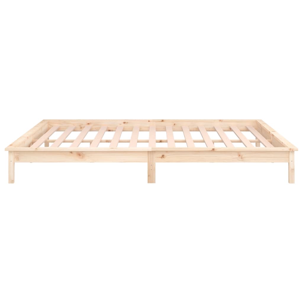 LED Bed Frame 153x203 cm Queen Size Solid Wood