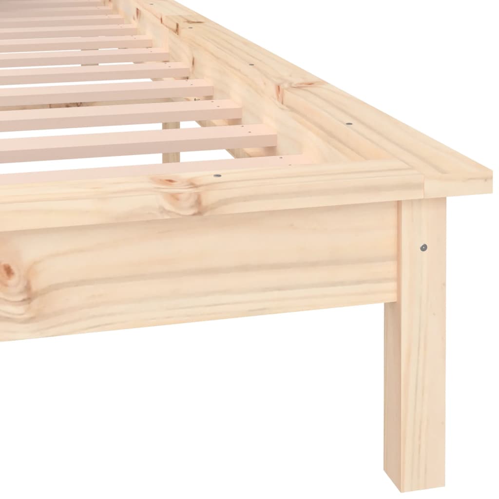 LED Bed Frame 153x203 cm Queen Size Solid Wood