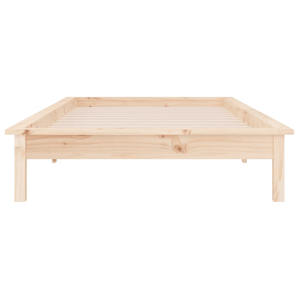 LED Bed Frame 92x187 cm Single Size Solid Wood