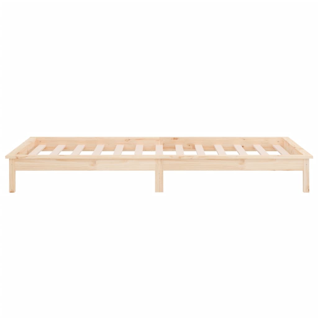 LED Bed Frame 92x187 cm Single Size Solid Wood