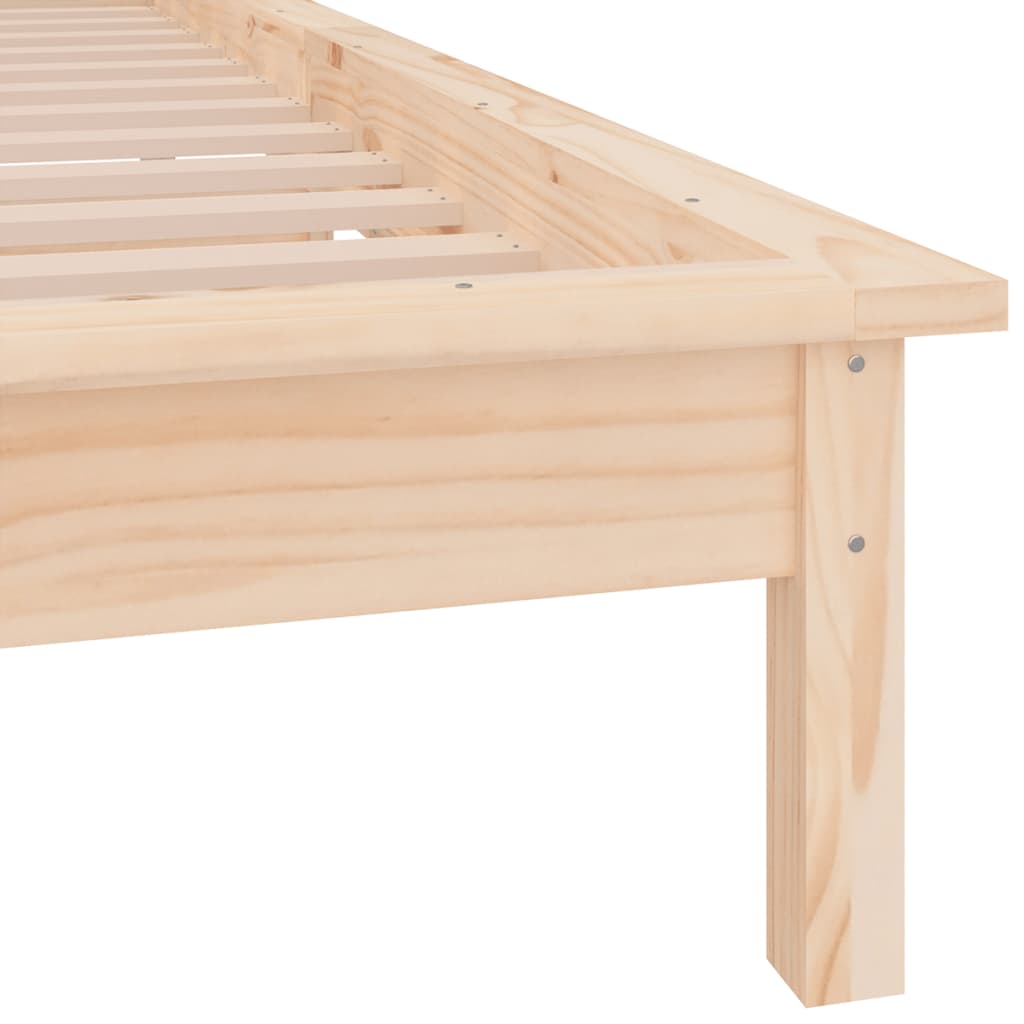 LED Bed Frame 92x187 cm Single Size Solid Wood