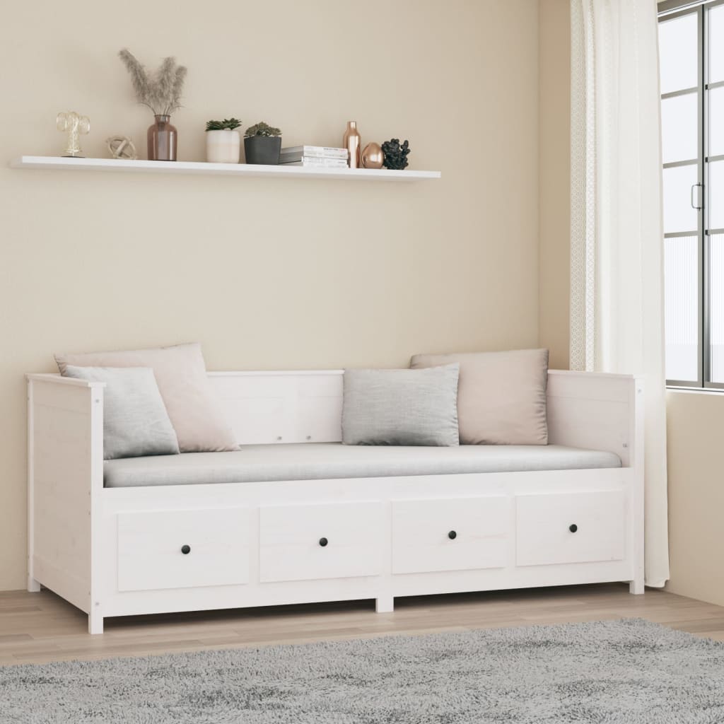 Day Bed White 80x200 cm Solid Wood Pine