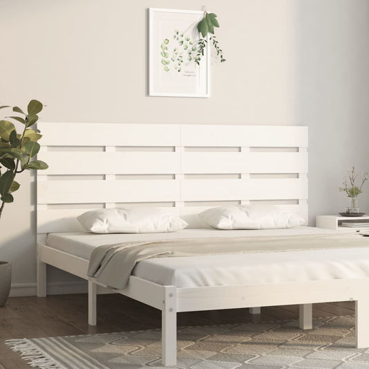 Headboard White 150x3x80 cm Solid Wood Pine