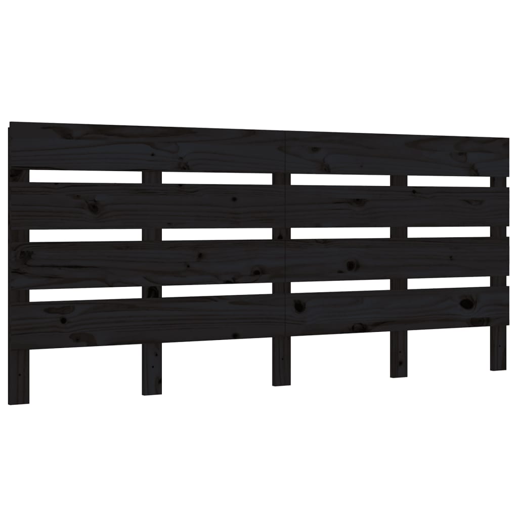 Headboard Black 150x3x80 cm Solid Wood Pine