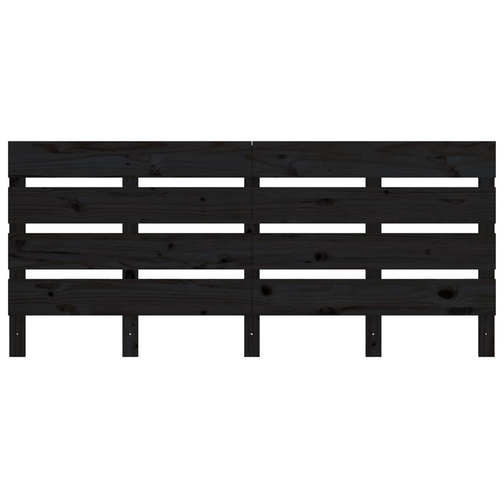 Headboard Black 150x3x80 cm Solid Wood Pine