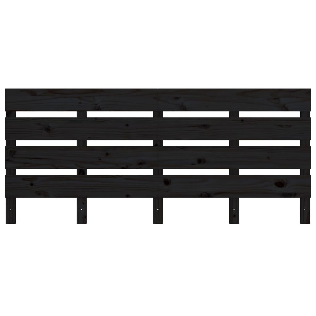 Headboard Black 180x3x80 cm Solid Wood Pine