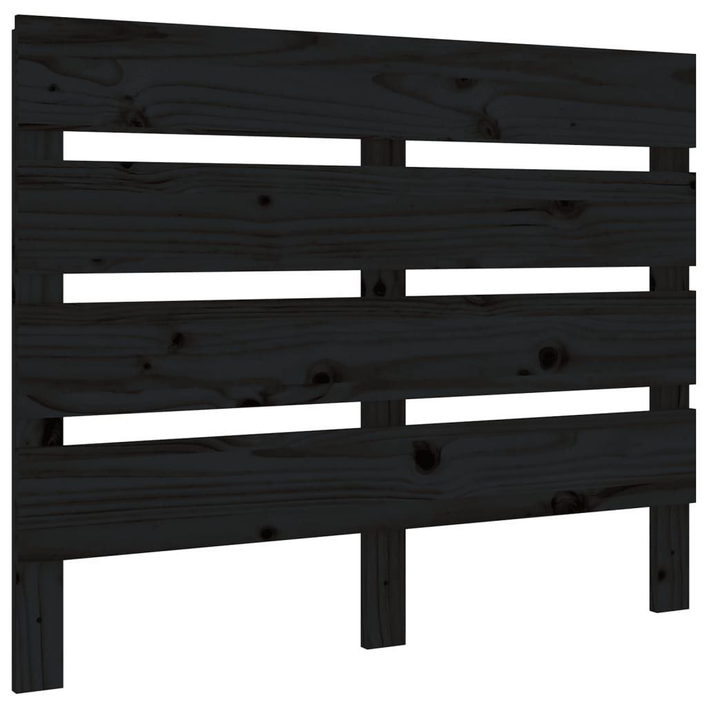 Headboard Black 75x3x80 cm Solid Wood Pine