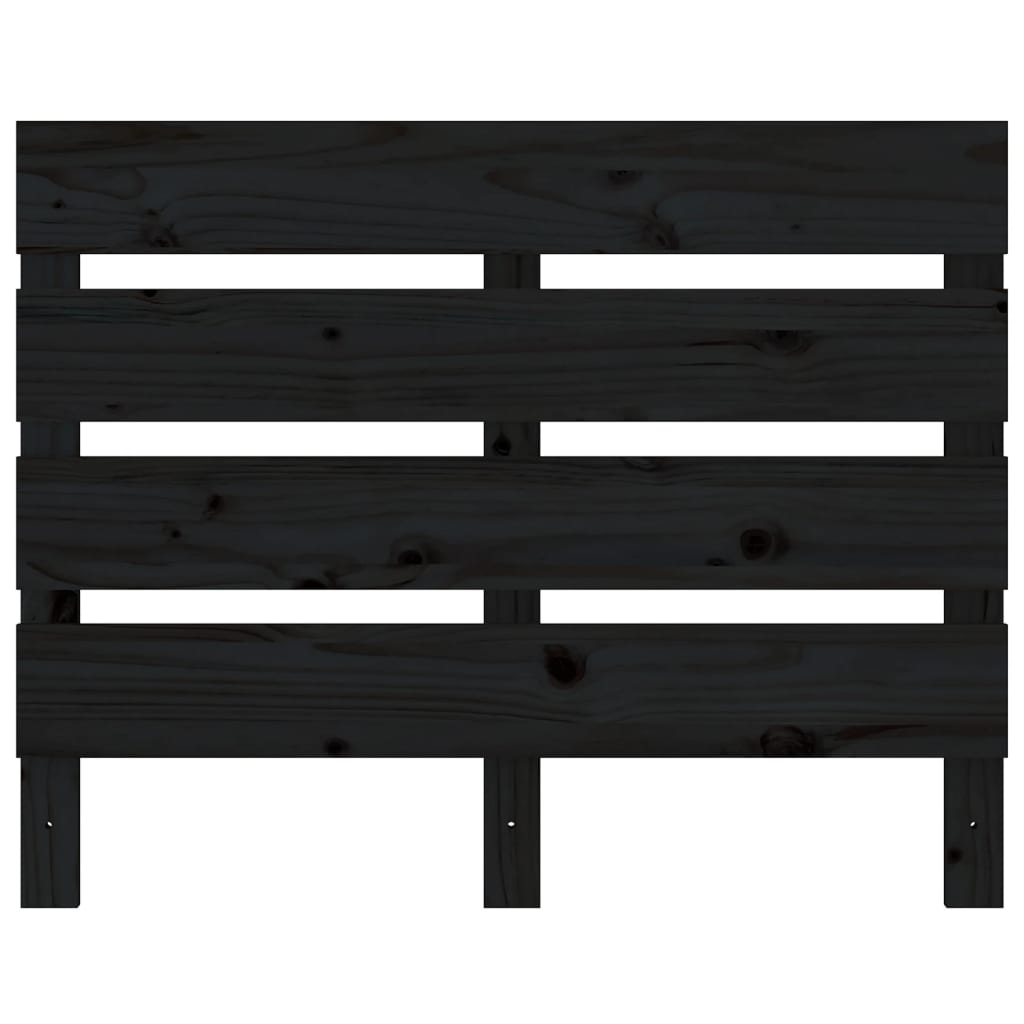 Headboard Black 75x3x80 cm Solid Wood Pine