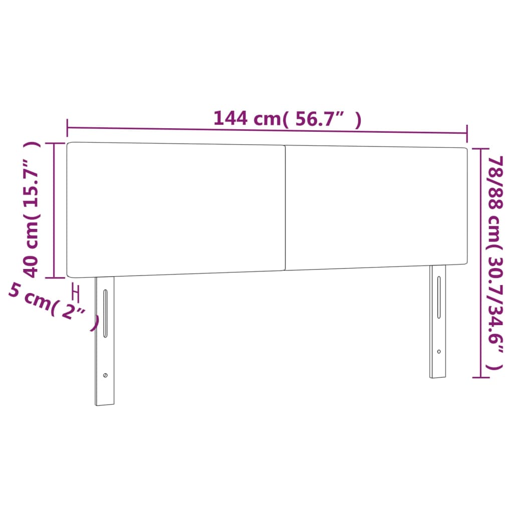 Headboards 2 pcs Dark Grey 72x5x78/88 cm Fabric