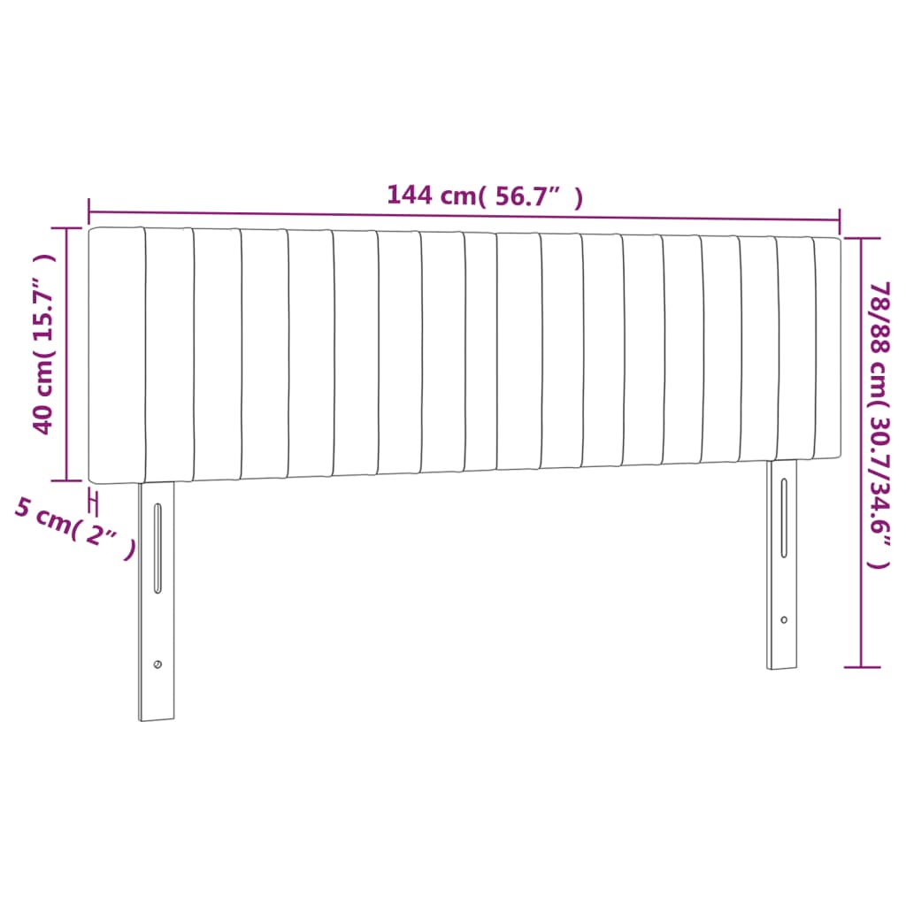 Headboards 2 pcs Dark Grey 72x5x78/88 cm Fabric