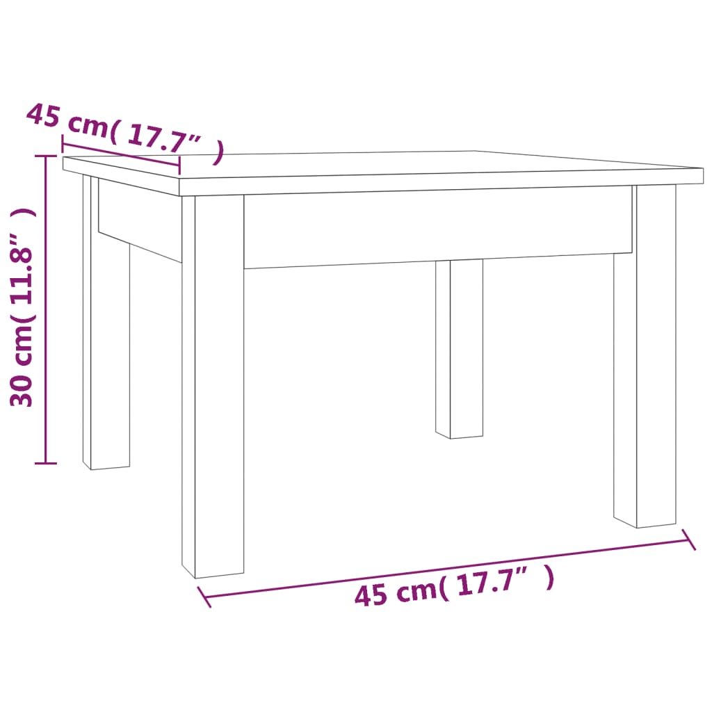 Coffee Table 45x45x30 cm Solid Wood Pine