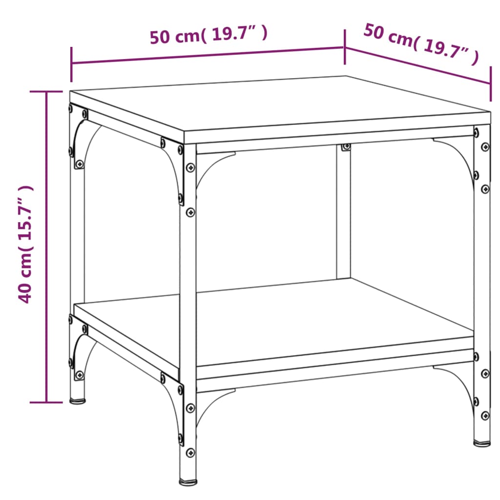 Coffee Table Black 50x50x40 cm Engineered Wood