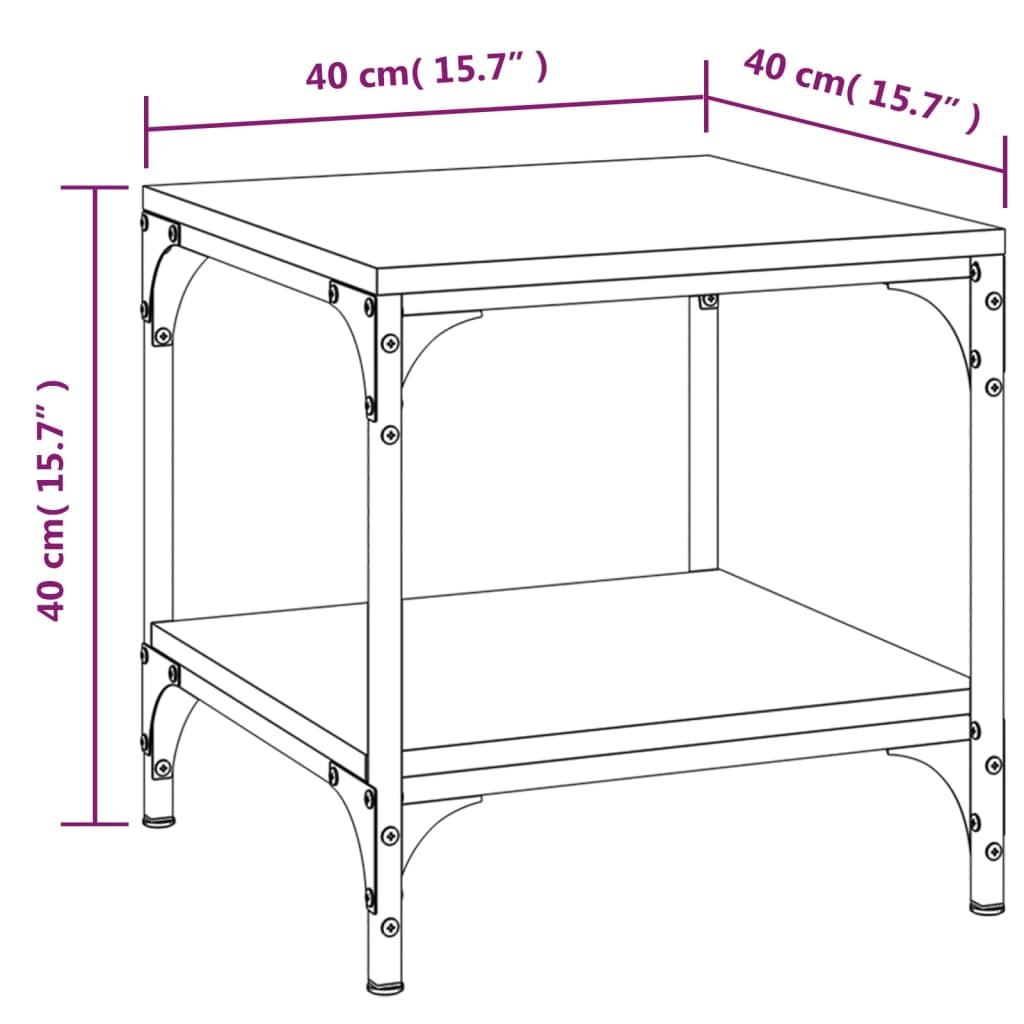 Side Table Sonoma Oak 40x40x40 cm Engineered Wood