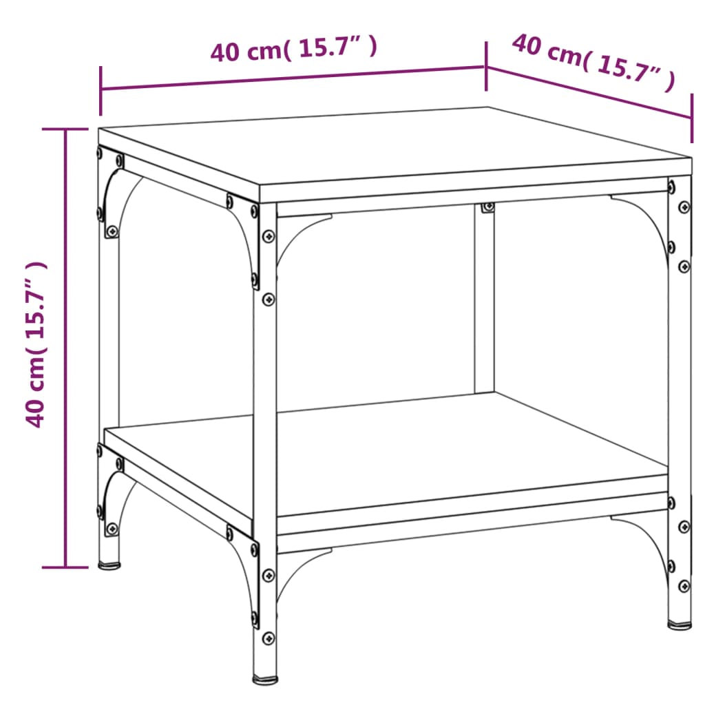 Side Table Smoked Oak 40x40x40 cm Engineered Wood