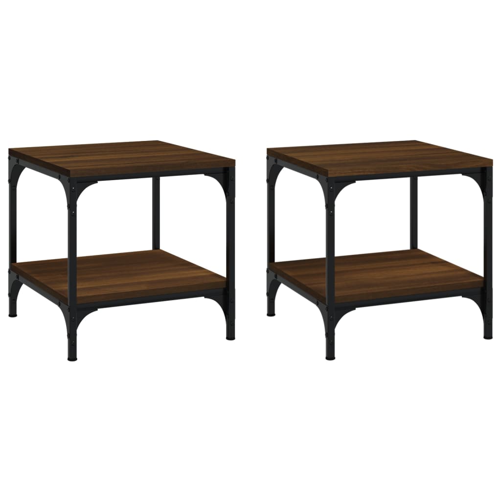 Side Tables 2 pcs Brown Oak 40x40x40 cm Engineered Wood