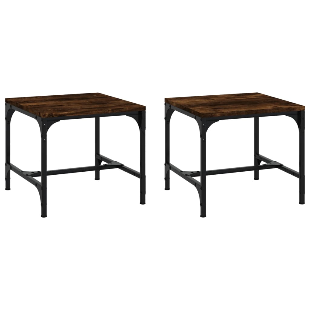 Side Tables 2 pcs Smoked Oak 40x40x35 cm Engineered Wood