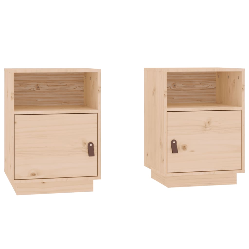 Bedside Cabinets 2 pcs 40x34x55 cm Solid Wood Pine