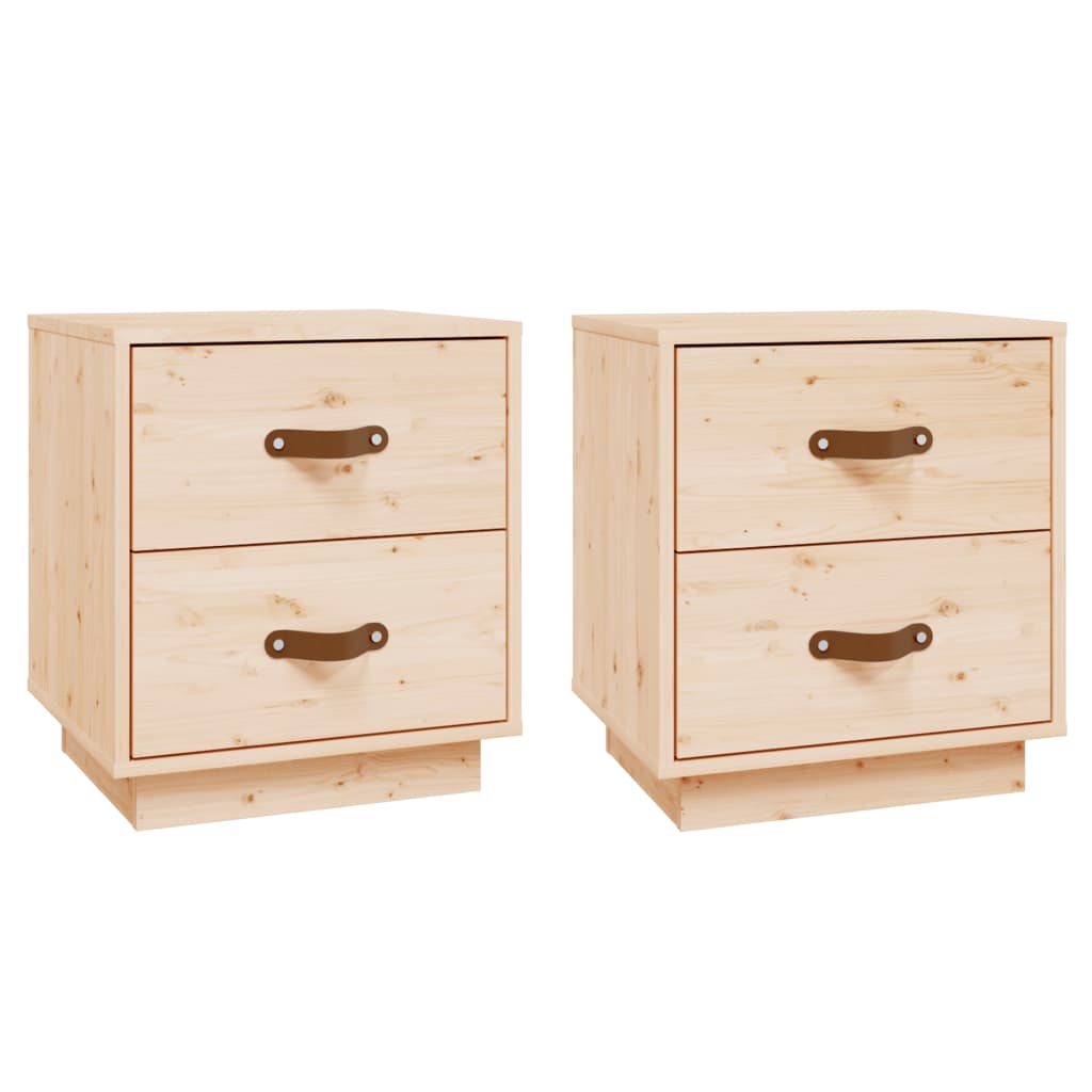 Bedside Cabinets 2 pcs 40x34x45 cm Solid Wood Pine