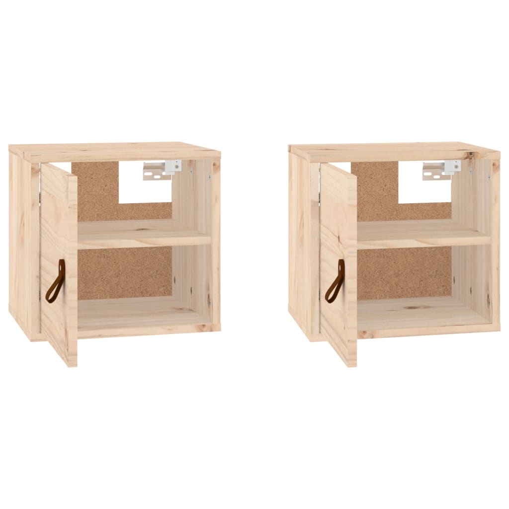 Wall Cabinets 2 pcs 31.5x30x30 cm Solid Wood Pine