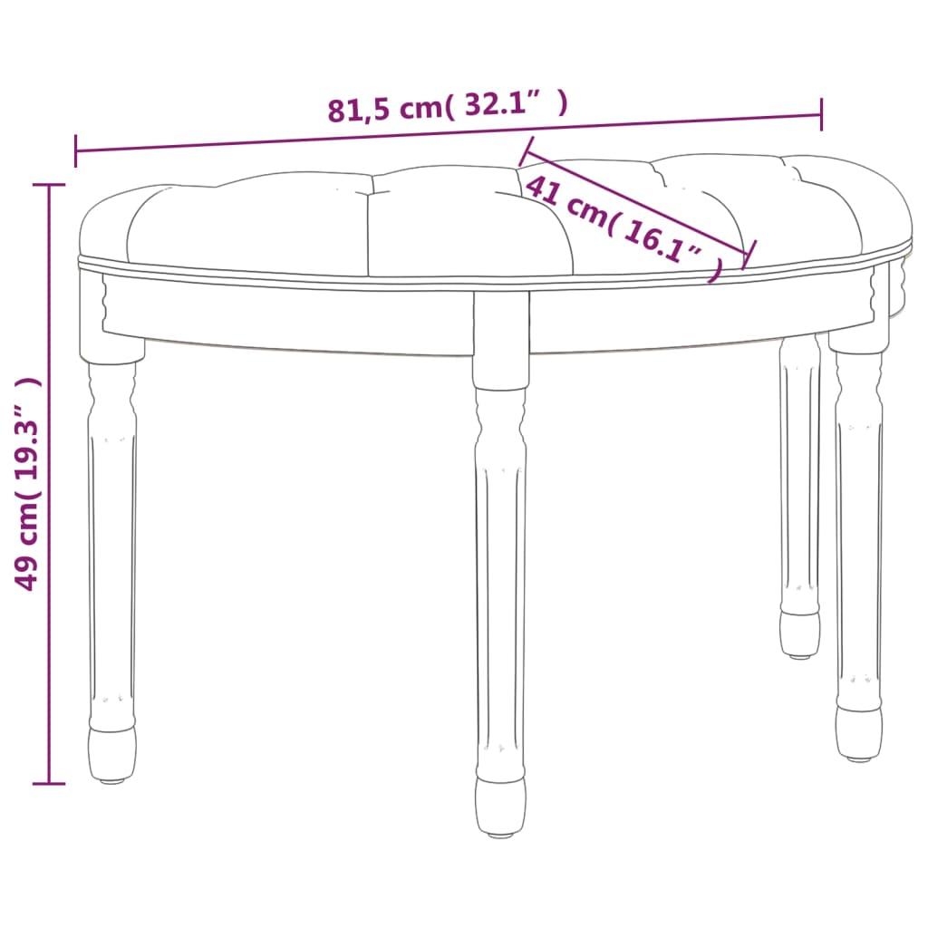 Bench Beige 81.5x41x49 cm linen