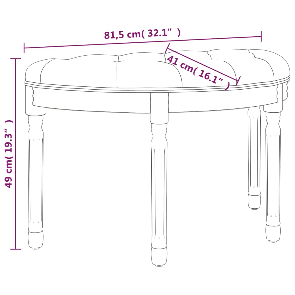 Bench Dark Grey 81.5x41x49 cm Fabric