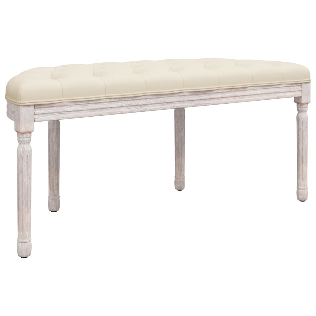 Bench Beige 110.5x45x49 cm linen